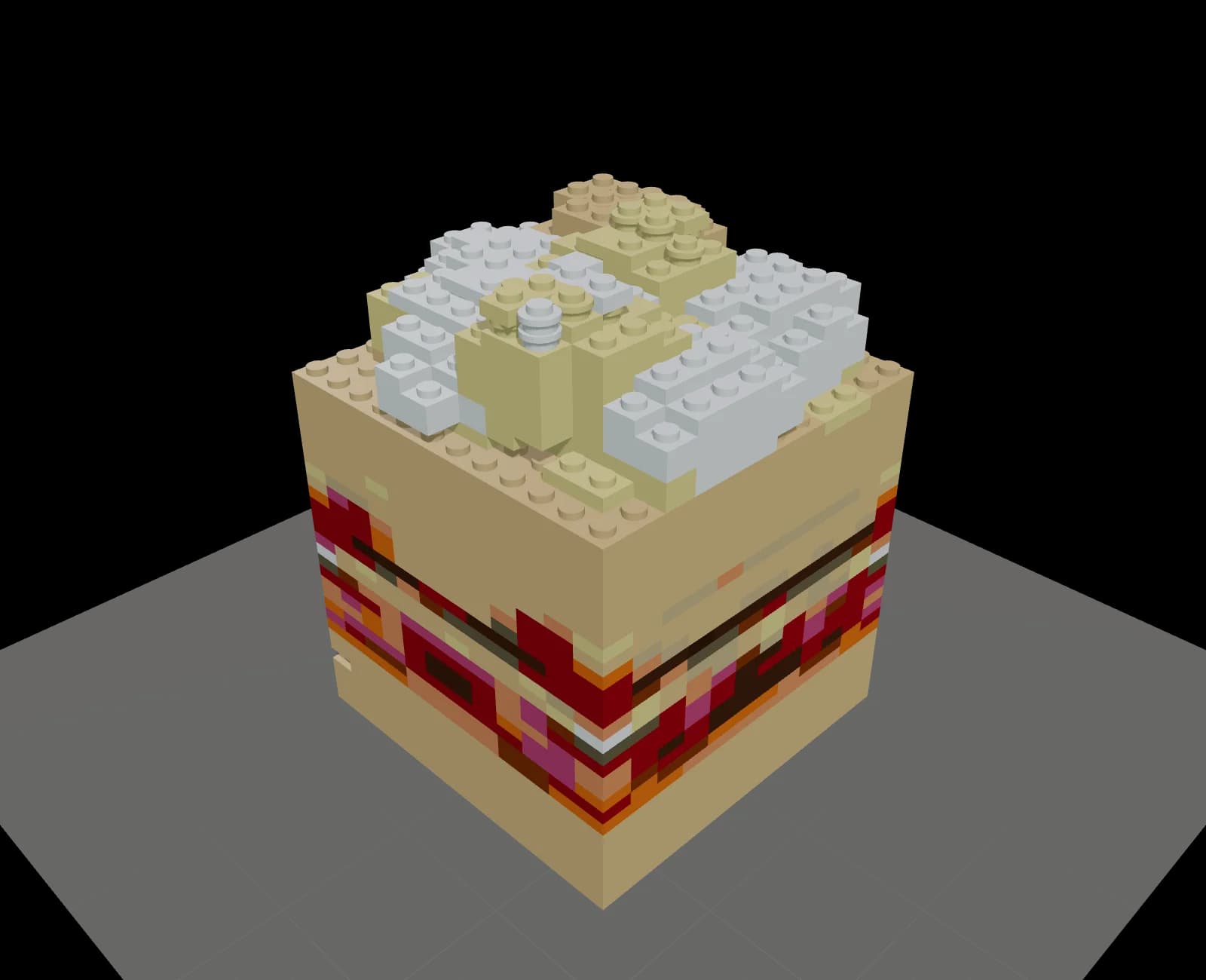 いちごと生クリームがのったショートケーキ。断面の層が見える、…