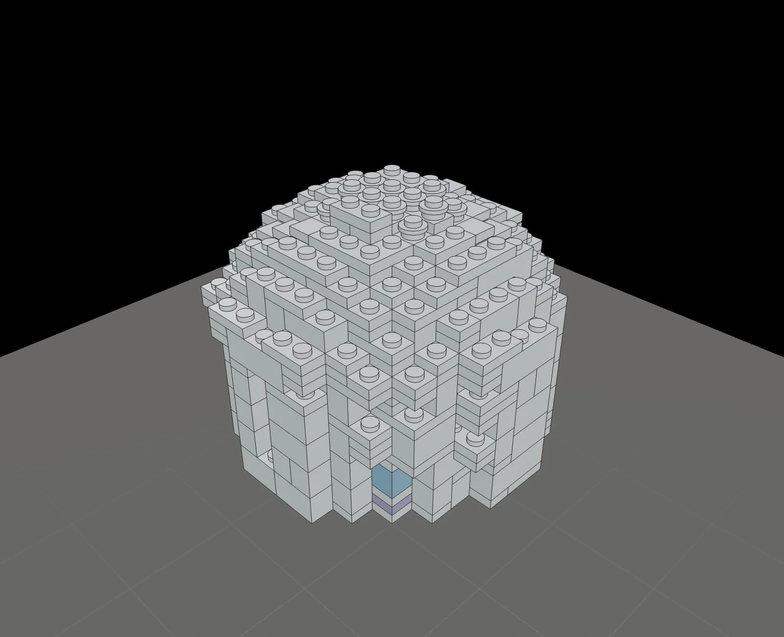丸い屋根と丸い窓がある小さな家。ブロックで組みやすいシンプル…